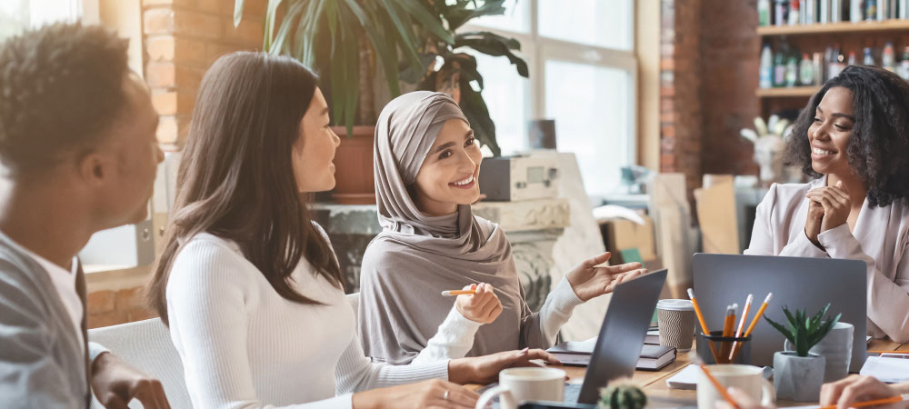 photo of workgroup meeting in an office