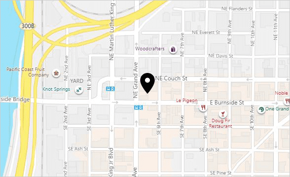 map location of a United Finance branch